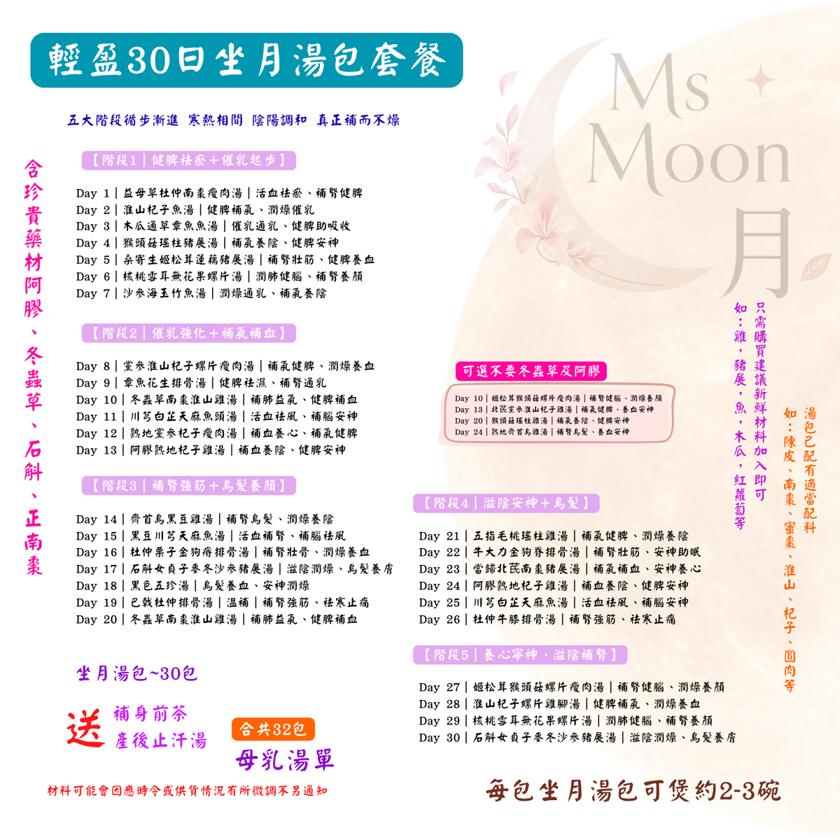 輕盈30日坐月湯包